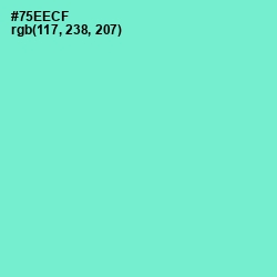 #75EECF - Aquamarine Color Image