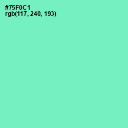 #75F0C1 - Aquamarine Color Image