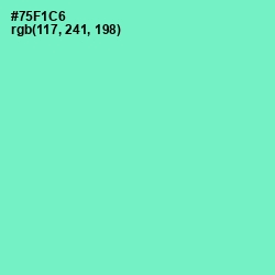 #75F1C6 - Aquamarine Color Image