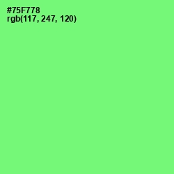 #75F778 - Screamin' Green Color Image