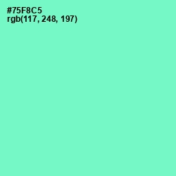 #75F8C5 - Aquamarine Color Image