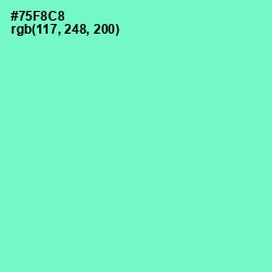 #75F8C8 - Aquamarine Color Image