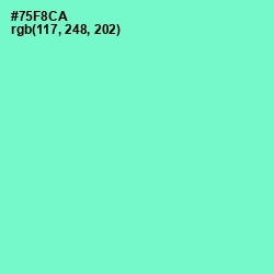 #75F8CA - Aquamarine Color Image