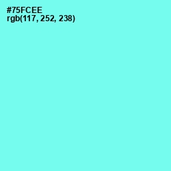 #75FCEE - Aquamarine Color Image