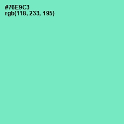 #76E9C3 - Aquamarine Color Image