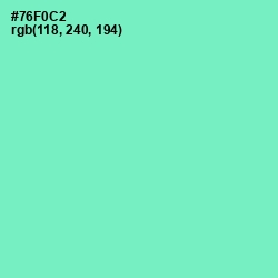 #76F0C2 - Aquamarine Color Image