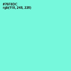 #76F8DC - Aquamarine Color Image