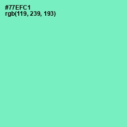 #77EFC1 - Aquamarine Color Image