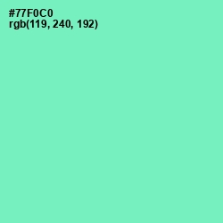 #77F0C0 - Aquamarine Color Image