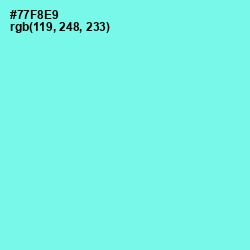 #77F8E9 - Aquamarine Color Image