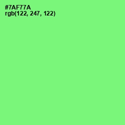 #7AF77A - Screamin' Green Color Image