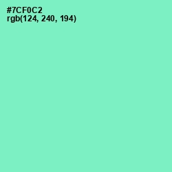 #7CF0C2 - Aquamarine Color Image