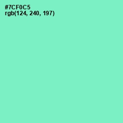 #7CF0C5 - Aquamarine Color Image