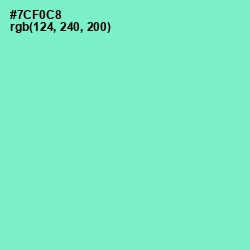 #7CF0C8 - Aquamarine Color Image