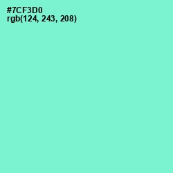 #7CF3D0 - Aquamarine Color Image
