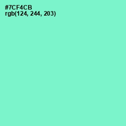#7CF4CB - Aquamarine Color Image