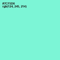 #7CF5D6 - Aquamarine Color Image