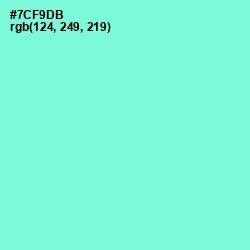 #7CF9DB - Aquamarine Color Image