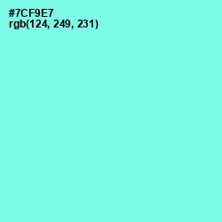 #7CF9E7 - Aquamarine Color Image