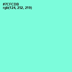#7CFCDB - Aquamarine Color Image