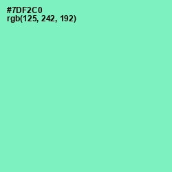 #7DF2C0 - Aquamarine Color Image