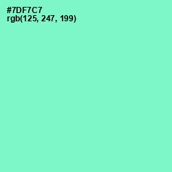 #7DF7C7 - Aquamarine Color Image