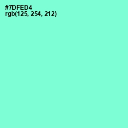 #7DFED4 - Aquamarine Color Image