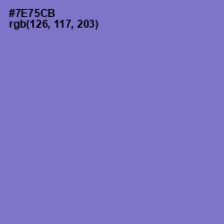 #7E75CB - Moody Blue Color Image
