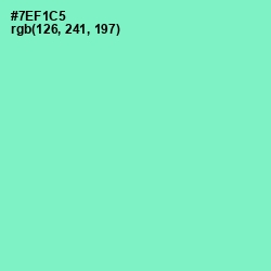 #7EF1C5 - Aquamarine Color Image