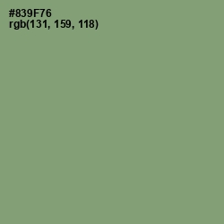 #839F76 - Battleship Gray Color Image