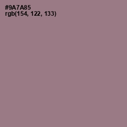 #9A7A85 - Mountbatten Pink Color Image