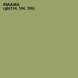 #9AA46A - Olivine Color Image