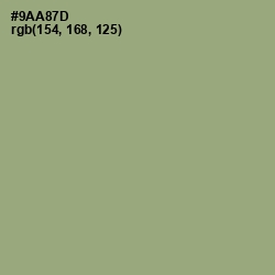 #9AA87D - Olivine Color Image