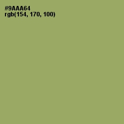 #9AAA64 - Olivine Color Image