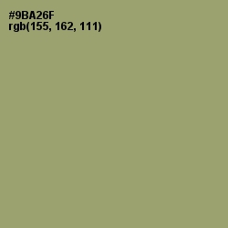 #9BA26F - Olivine Color Image