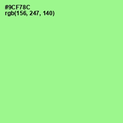 #9CF78C - Mint Green Color Image