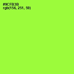 #9CFB3B - Green Yellow Color Image