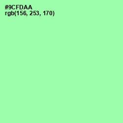 #9CFDAA - Mint Green Color Image