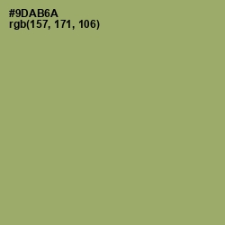 #9DAB6A - Olivine Color Image