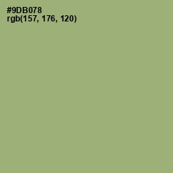 #9DB078 - Olivine Color Image
