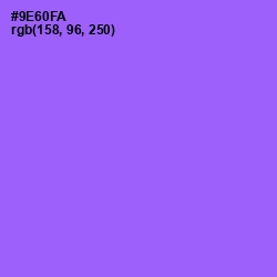 #9E60FA - Medium Purple Color Image