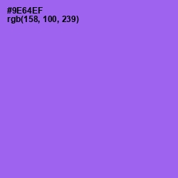 #9E64EF - Medium Purple Color Image