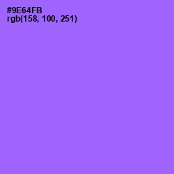 #9E64FB - Medium Purple Color Image