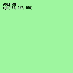 #9EF79F - Mint Green Color Image