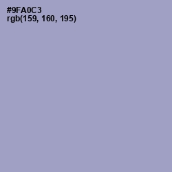 #9FA0C3 - Rock Blue Color Image