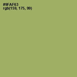 #9FAF63 - Olivine Color Image