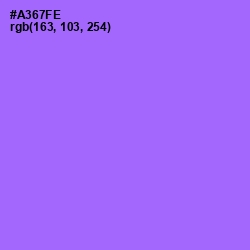#A367FE - Medium Purple Color Image