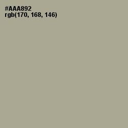 #AAA892 - Gray Olive Color Image
