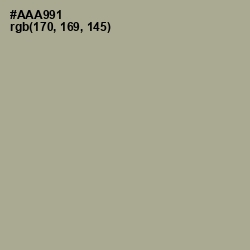 #AAA991 - Gray Olive Color Image