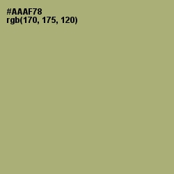 #AAAF78 - Green Smoke Color Image